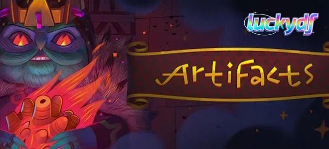 Tampilan layar permainan slot Artifacts dengan tema petualangan kuno
